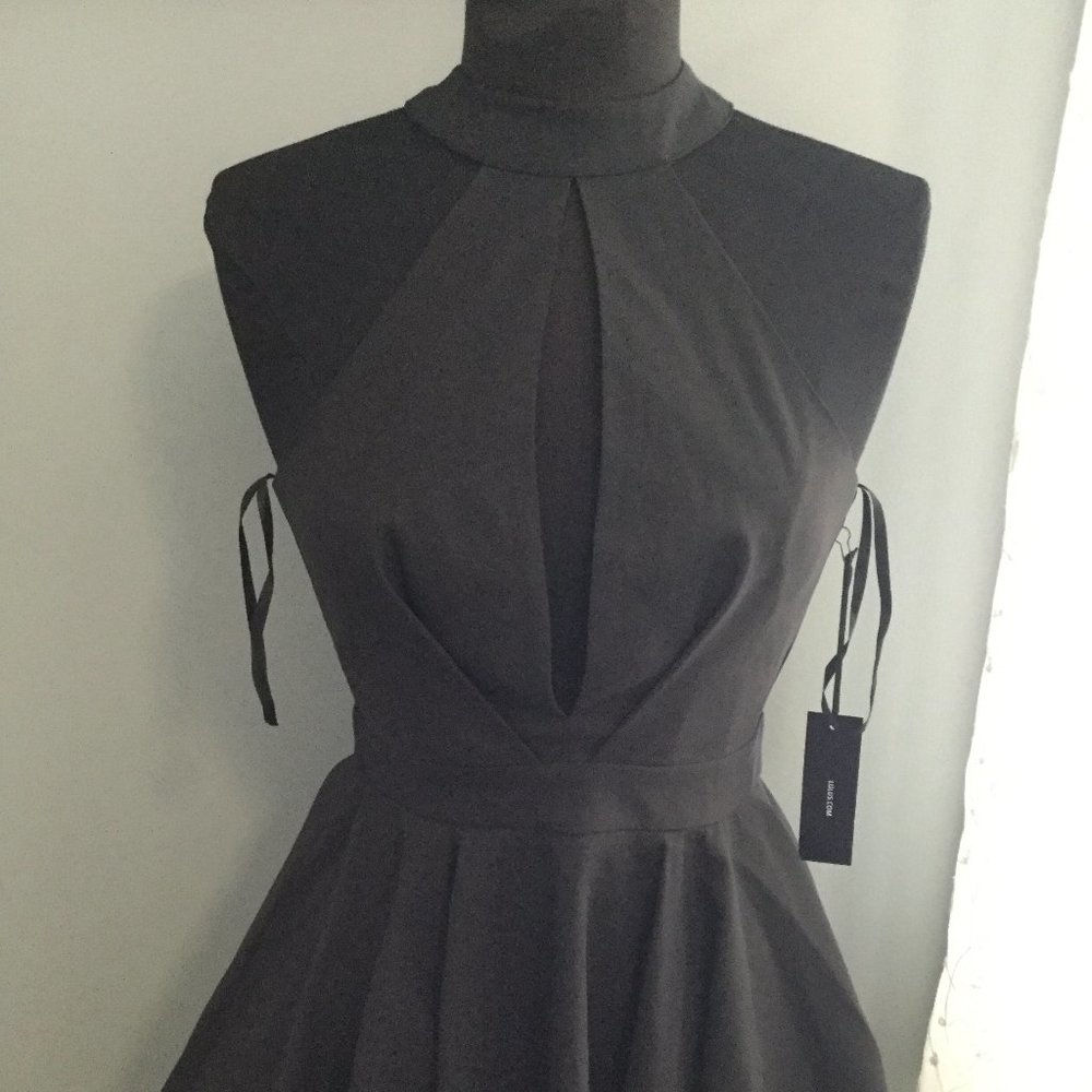 lulus little black sexy chocker neck dress size sm